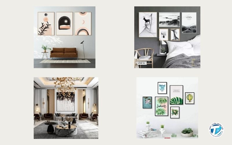 Một số phong cách tranh treo tường phòng khách hiện đại